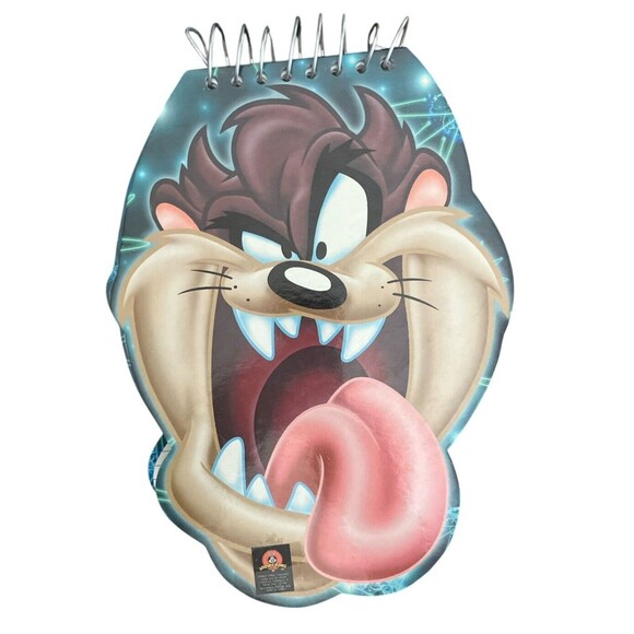 Vintage 1999 Looney Tunes Notepad Taz Tazmanian Devil Spiral Hard  Warner Bros - Picture 4 of 4